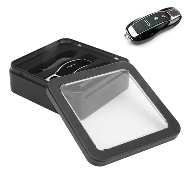Bil Fjernbetjenings Nøgle Fob Etui Trim Beskyttelsescover Passer til 911/Panamera Macan Boxster (Sort Sølv) Noir + Argent