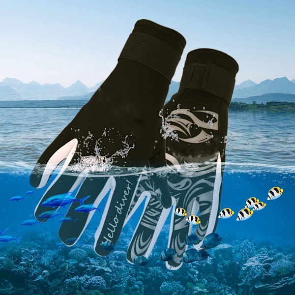 Keep Diving 2MM Varme Neoprenhandsker Svømning Dykning Snorkling Handsker Udstyr (Sort L)