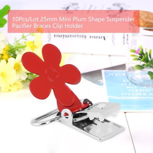 10 stk./parti 25 mm Mini Plommeformet Smokkholder med Klips