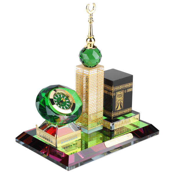 Muslimsk Kaaba klocktorn Modell Islamisk arkitektur Hantverk Souvenirer Hem Desktop Decor