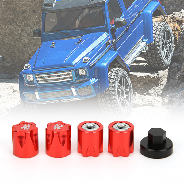 4st Hjulnav Centrumkåpa M4 Mutter Passar Traxxas TRX4 för Axial SCX10 90046 D90 för Tamiya