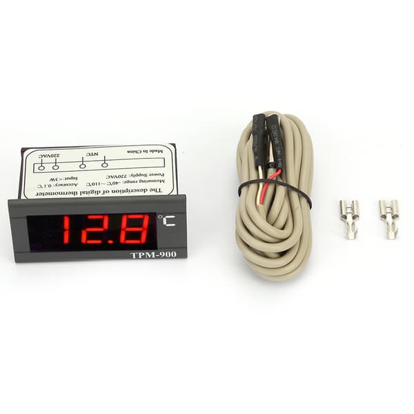 TPM‑900 220V Digital Temperaturregulator LED Panelmätare med Sensor Termostatregulator