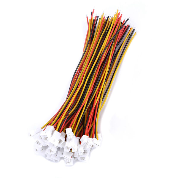 20 setin pakkaus Micro JST 1.25MM 3-nastainen uros- ja naarasliitin pistoke johdoilla (3-nastainen)