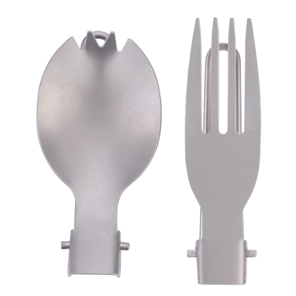 Bärbar hopfällbar titan Spork Fork Outdoor Camping Bestick Resebestick (gaffelsked)