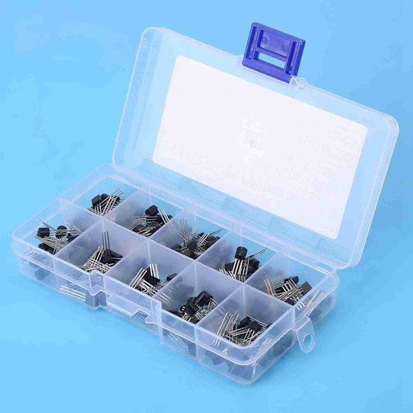 200 stk. 10 Værdier NPN PNP TO‑92 BC327‑BC558 Transistor Sortiment DIY Kit