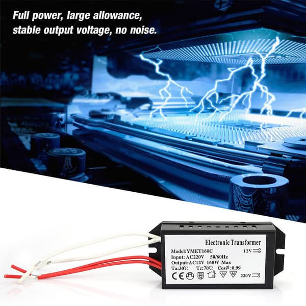 til 12V Elektronisk Transformator Spenningsomformer Smart Strømforsyningsdriver (160W)