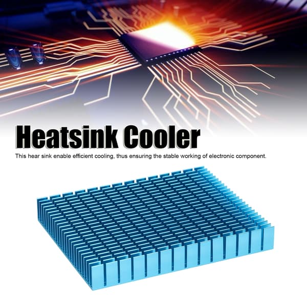 Køleplade Aluminium Køler Køleplade Radiator 150x120x20mm til CPU Forstærker PCB Sort