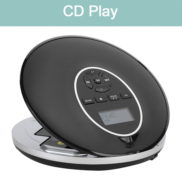 Q50 Lille Bærbar CD-afspiller Til Studerende HD Repeater LCD-Display Stereo Øreprop