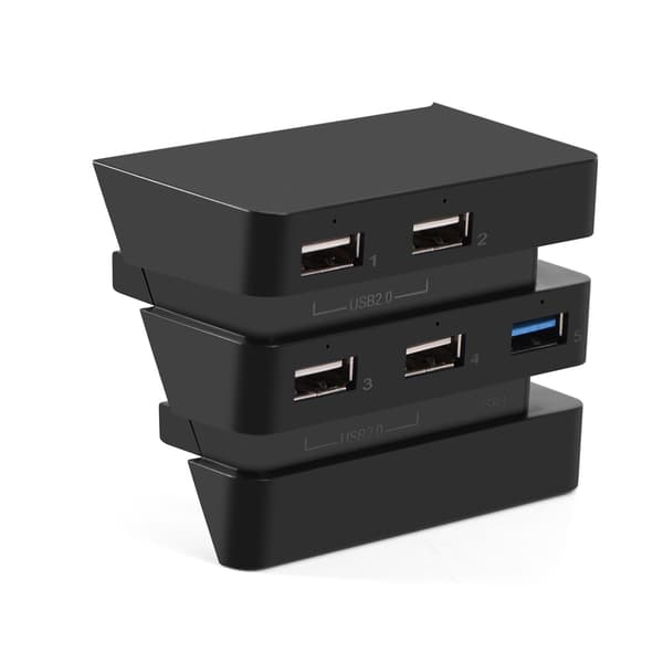 Højhastigheds 5-Port USB Hub 2.0 & 3.0 Udvidelseshub Controller Adapter til PS4 Pro Spillekonsol
