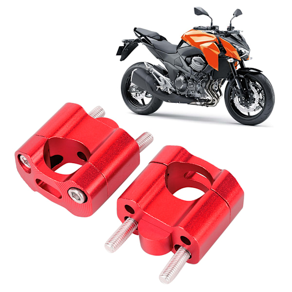 Par 22mm/28mm 1/8in 7/8in Motorcykel Styrefäste Klämmor Höjare Adapter CNC Aluminiumlegering Röd