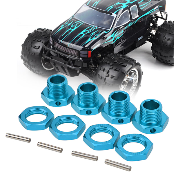 4 st RC Hjul Hex Driver 17MM Aluminiumlegering Hjul Hex Kopplingskit för HSP 1/8 RC Bil Blå
