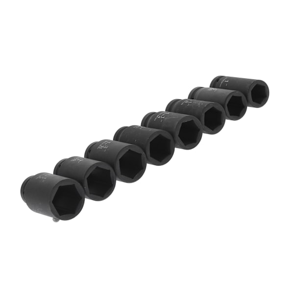 8 stk. pipesett HighTorque 6-punkts slagfast dyp kromvanadiumstål bilverktøy (britisk system)