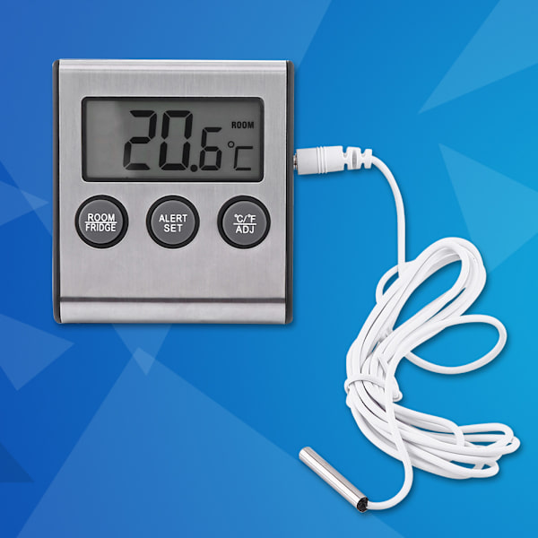 Ny Digital LCD Kylskåpstemperatur Termometer Frysrum Termometer Med Magnet Och Stativ