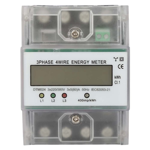 220/380V 5-80A Energiankulutus Digitaalinen Sähkömittari 3-vaihe 4P KWh Mittari LCD-näytöllä