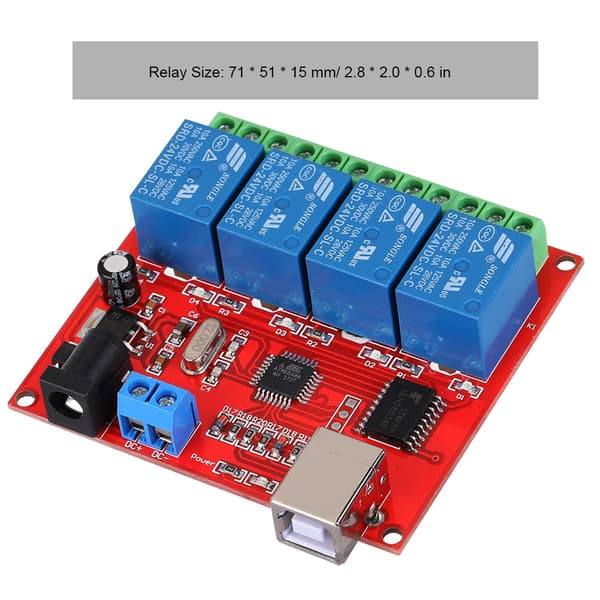 4-kanals 24V Datamaskin USB Smart Switch Kontroller PC Relé Drive Modul Utvidelseskort