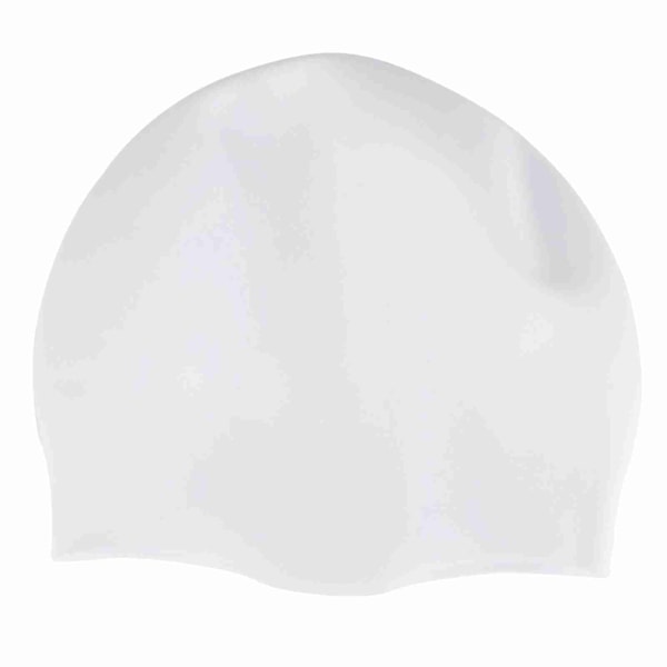Holdbar Unisex Silikone Vandtæt Badehætte Solid Høj Elastisk Svømmerhat Hvid