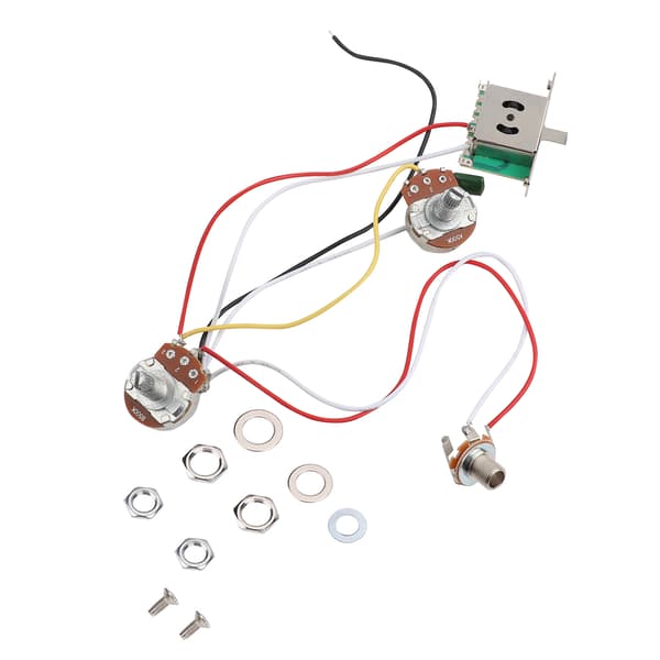 Elgitarr Metallisk Kablage Förkopplad Kit 3-vägs Switch Potentiometrar Set