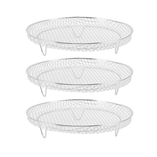 3 st Luftfritös Dehydratorställ Stackbara Livsmedelsklassat Rostfritt Stål Frukt Kött Dehydrering Luftfritösställ för Luftfritös