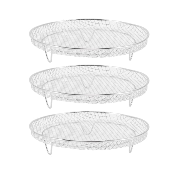 3 stk. Air Fryer Dehydrator Stativ Stabelbar Matkvalitet Rustfritt Stål Frukt Kjøtt Dehydrering Air Fryer Stativ for Air Fryer