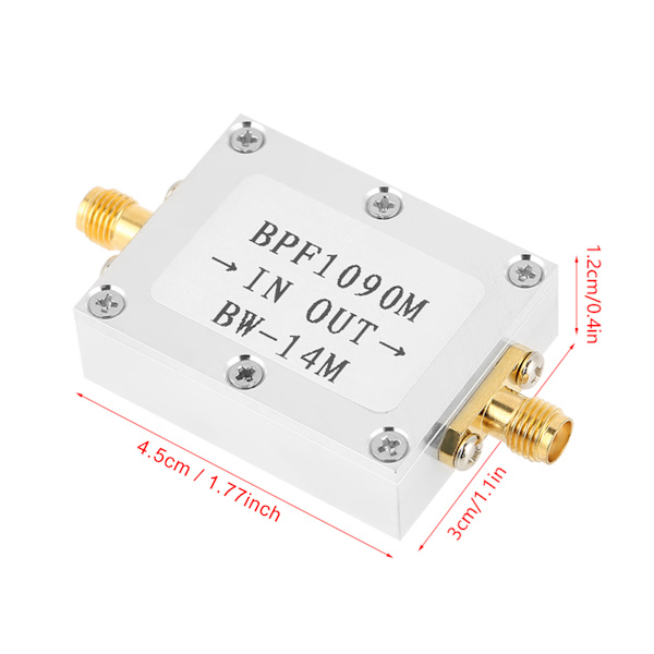 1 STK 1090MHz ADS-B Aeronautisk Båndbredde 14MHz SMA Interface Båndpasfilter