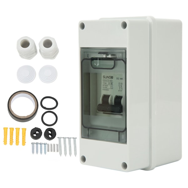 DC Strømafbryder 2P 10A IP65 Vandtæt DC Isolator Kontakt Miniature Strømafbryder med Boks til Solcelle PV 1000V