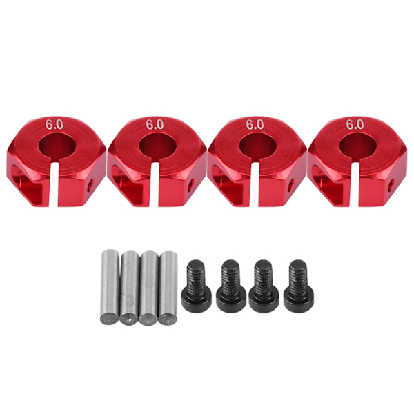 12mm Universal Hjul Hex Nav Adapter för HSP Sakura 1/10 Skala RC Bil (6mm, Röd)