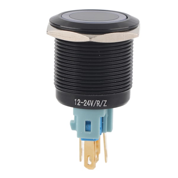 22mm 12V-24V Vattentät Självlåsande Tryckknappsbrytare Grön LED