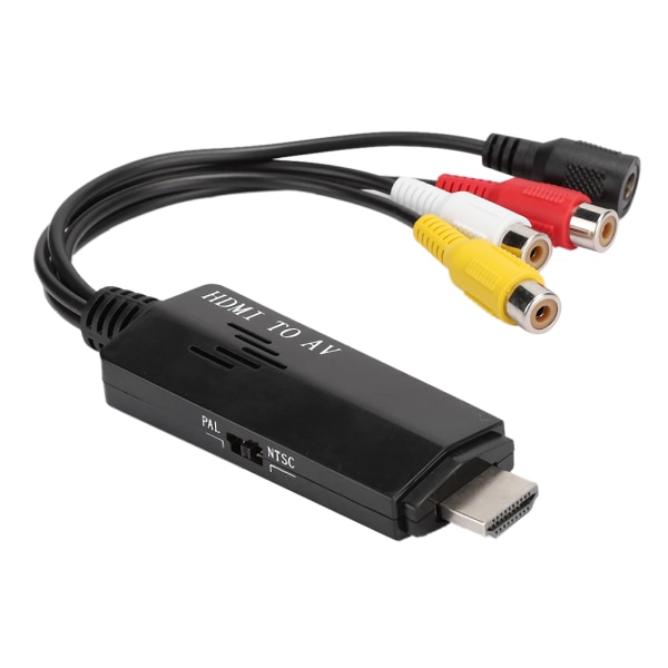 HDMI till AV HD Video Converter Adapter Hane till Hona Kabel för TV VHS VCR DVD brännare