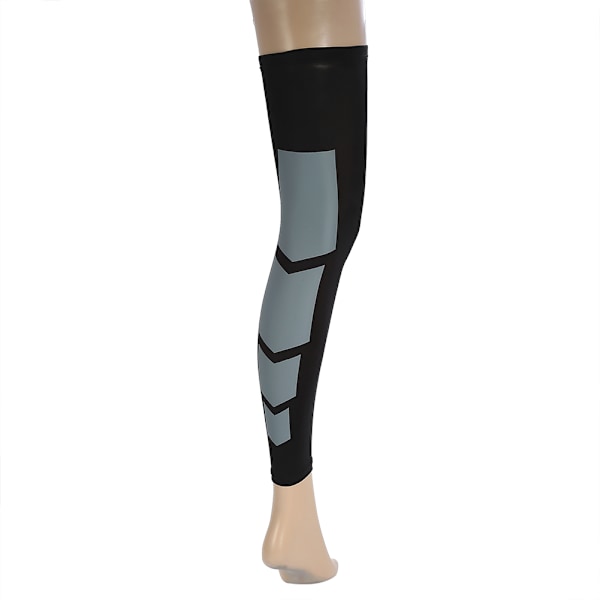 Elastisk benkompression langærmet lægstøttebandage egnet til mænd og kvinder (sort L)