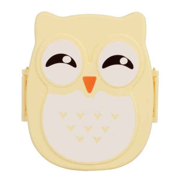 Plast Bärbar Cartoon Owl Lunchbox Matsäker Mikrovågsförvaringsbehållare