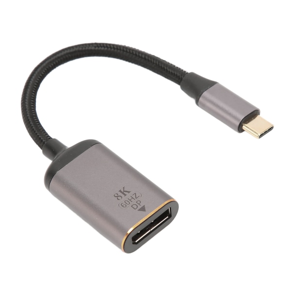 USB C till DisplayPort-adapter Aluminiumlegering USB C hane till DP hona 8K 30Hz 4K 144Hz HDR USB C till DP-omvandlare