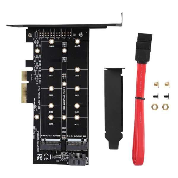 PCI‑E 4X till M.2 NVMe SSD NGFF-adapterkort B-nyckel M-nyckel Utökad dubbla gränssnitt