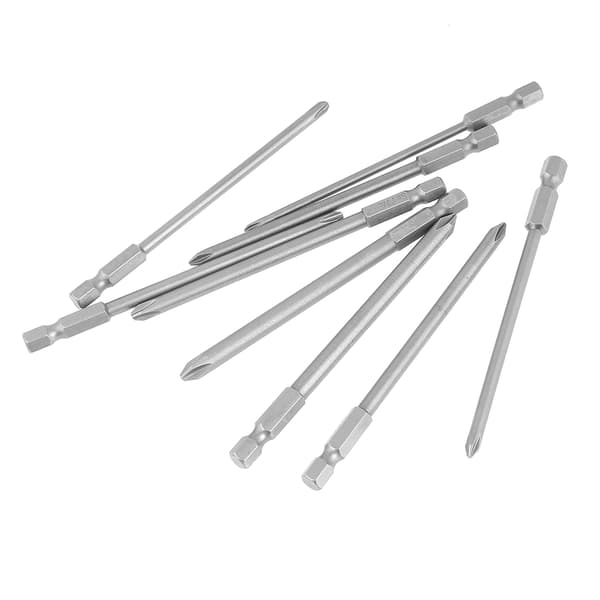 9 stk. S2 Stål Krydshoved PH1 PH2 Skruetrækkerbits Sæt 1/4 tomme Hex Skaft 100 mm