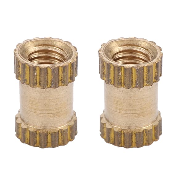 M2.5 Sylinderformede riflede runde innstøpte messingmuttere (M2.5*6*3.5; 50 stk)