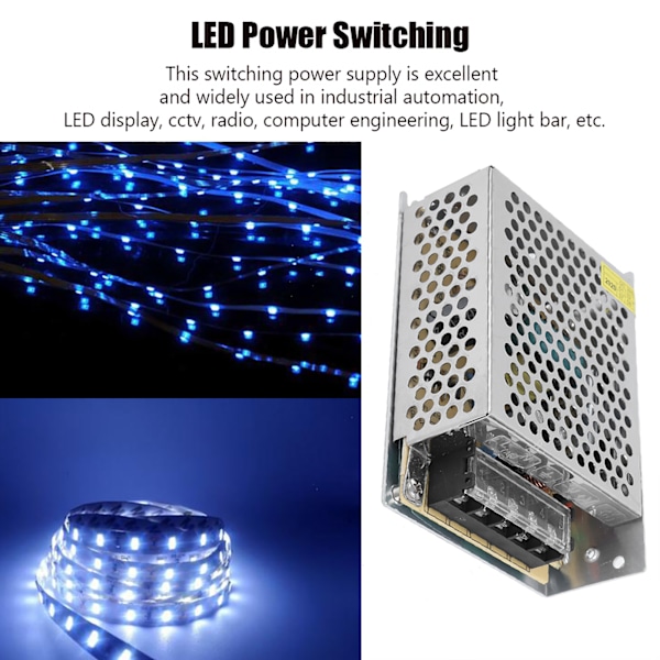 Kytkentävirtalähde Drive Adapter LED-laitteet Säädelty muuntaja CCTV:lle DC5V(S‑30‑5（5v 6a 30W）AC100‑240V )