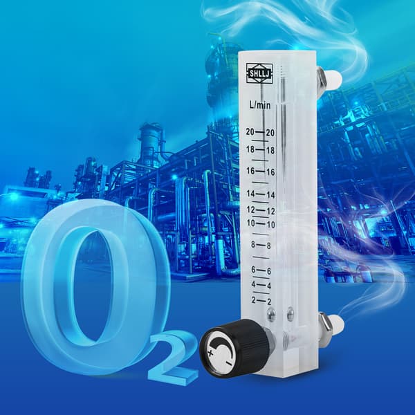 LZQ-7 Flowmeter 2-20LPM Flowmåler med Kontrolventil til Ilt/Luft/Gas
