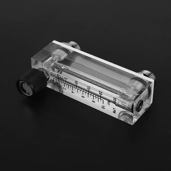 LZM6T Akryl PMMA Justerbar Paneltyp Gasflödesmätare 1~10LPM 1/4\"BSP M18*1.5