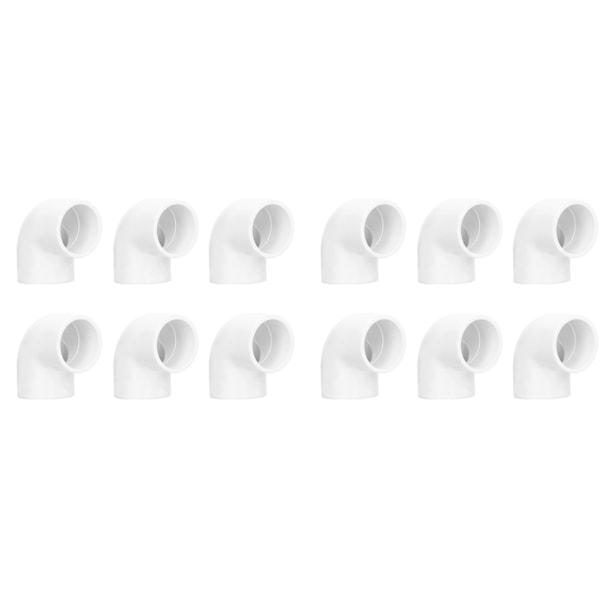 12 stk. PVC Rørfittings 90 Graders Albue Adapter 2 Vejs Plast Vandforsyningssamlinger 32 mm ID