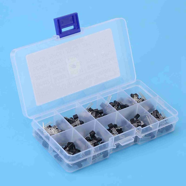 200 stk. 10 Værdier NPN PNP TO‑92 BC327‑BC558 Transistor Sortiment DIY Kit