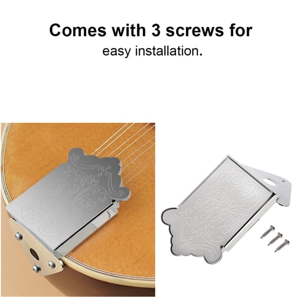 Mandolin Gitarr Stallstycke med Skruv Instrument Ersättningstillbehör (Silver)