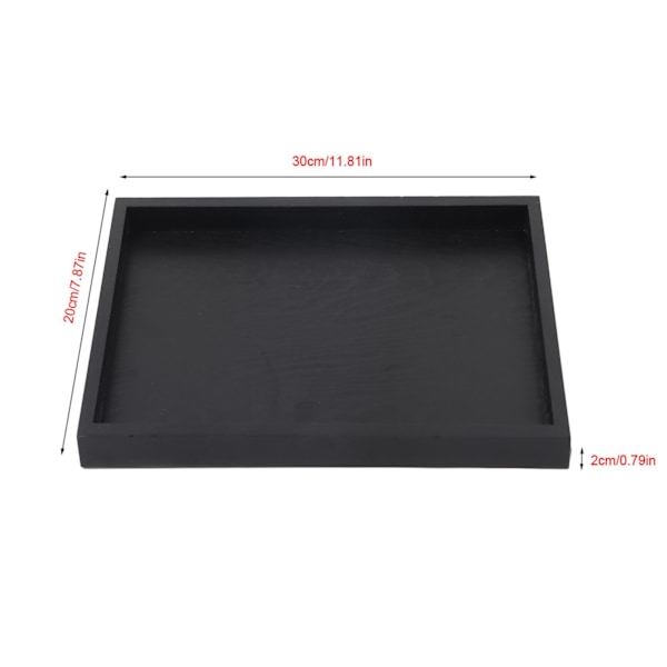 Rektangulær Form Massivt Tre Te Kaffe Snacks Mat Serveringsbrett Tallerken Restaurantbrett 30*20*2cm