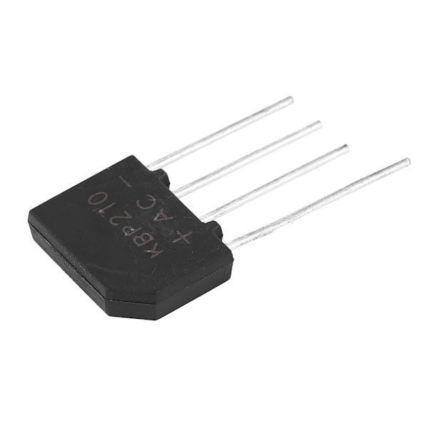 2A 1000V Diodisilta KBP210 Litteä Tasasuuntaussilta elektronisille piireille (10 kpl)