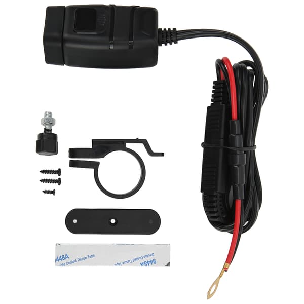 Motorcykel Dobbelt USB Oplader SAE til USB Adapter med Afbryder Vandtæt Dæksel Indbygget Voltmeter til Telefon Tablet