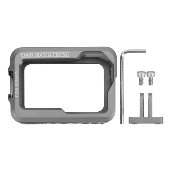 Aluminiumlegeringsfodral för OSMO Action Kamera Skyddande Bur med 2 Kalla Skor