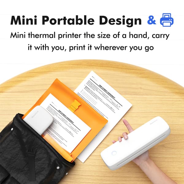 Termisk printer BT USB-forbindelse 203dpi Multifunktionel A4-fotoprinter til filer, billeder og plakater