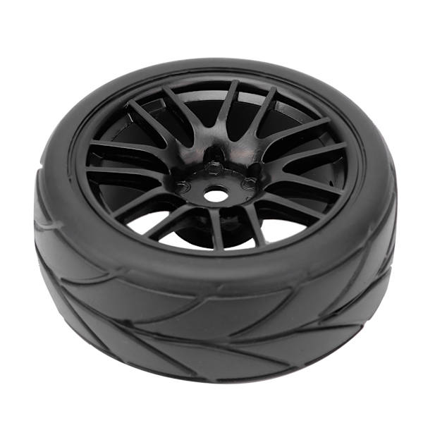 4 stk. Gummi RC Racing Dæk Bil On Road Fælg Passer Til HSP HPI 9068‑6081 1/10