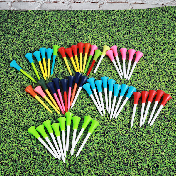 50 st 83mm Färgglada Mjuka Silikon Hållbara Plast Dubbellager Miljöskydd Giftfri Golftee