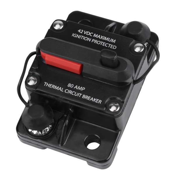 DC12V-42V Bil Stereo Audio Inline Strømbryter Manuell Reset (80A)