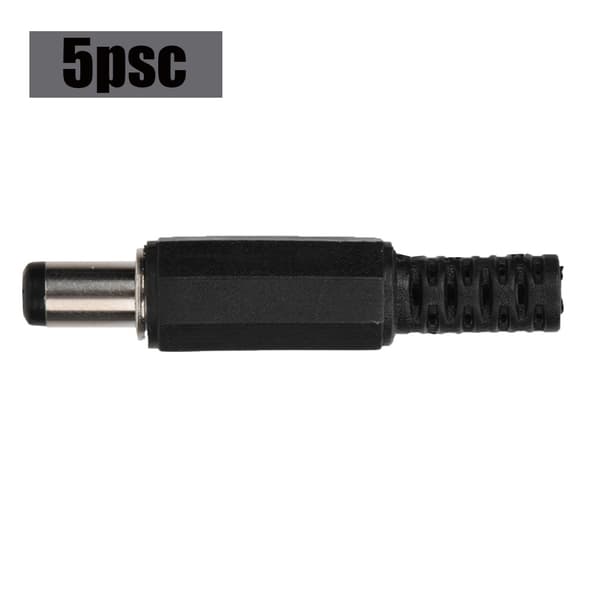 5 st 2,1 mm x 5,5 mm Han DC-strömstickpropp Jack Koaxialkontakt Adapter