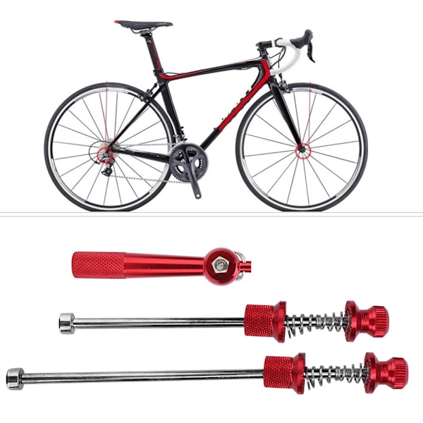 Vägcykel Anti-stöld Snabbkoppling Hjul Låsning Säkerhet i Aluminiumlegering (Röd)